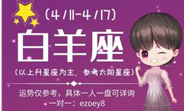 Ezoey徐佩玲白羊座一周运势(4.11-4.17)