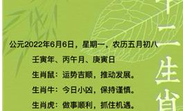 秦阳明每日生肖运势2022年6月8日