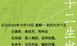 秦阳明每日生肖运势2022年10月10日