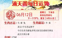 滴天居士2024年6月12日生肖运势